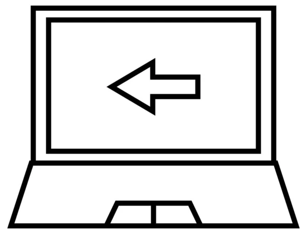 Icône Vectorielle Ordinateur Ligne Souris — Image vectorielle