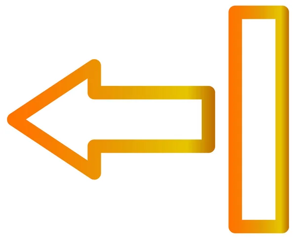 Gire Izquierda Icono Vector Estilo Símbolo Plano Color Naranja Fondo — Vector de stock