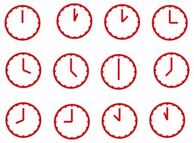 Saat simgeleri vektör illüstrasyon arkaplanı