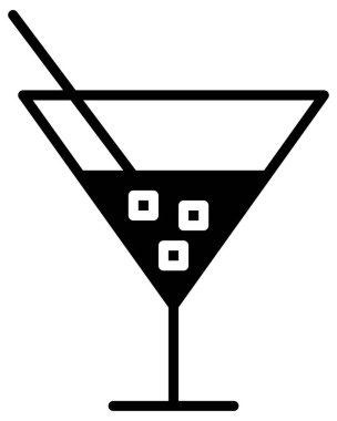 Kokteyl simgesi, vektör illüstrasyonu