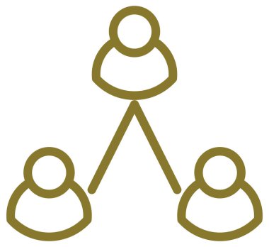 hiyerarşi simgesi. Vektör biçimi yuvarlak açılı düz ikonik sembol, eko yeşil renk, beyaz arkaplan.