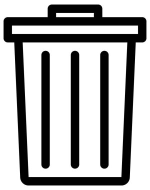 Çöp kutusu vektör çizgisi simgesi.