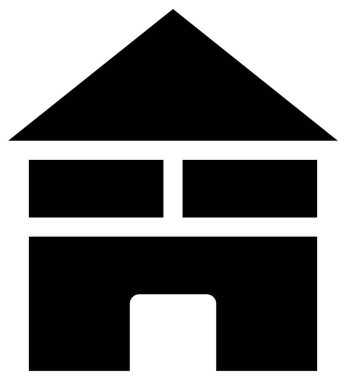 Beyazın üzerine basit ve minimalist vektör simgesi