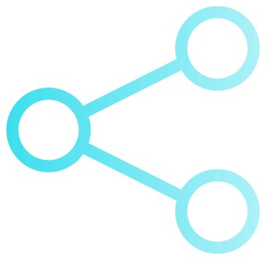 Ticaret setindeki paylaşım simgesi. Vektör illüstrasyon biçimi düz sembol, mavi renk, beyaz arkaplan