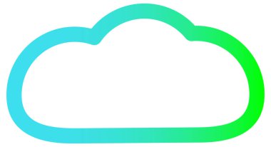 Bulut vektör simgesi. bicolor düz sembol, kobalt ve cyan renkler, yuvarlak açılar, beyaz arkaplan