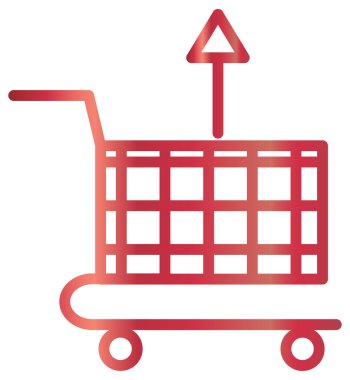 Alışveriş arabası ikonu. biçim beyaz arkaplanda iki renkli düz semboldür