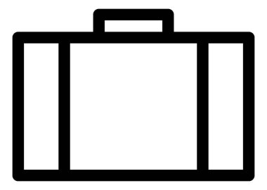 Beyaz arkaplanda evrak çantası vektör simgesi