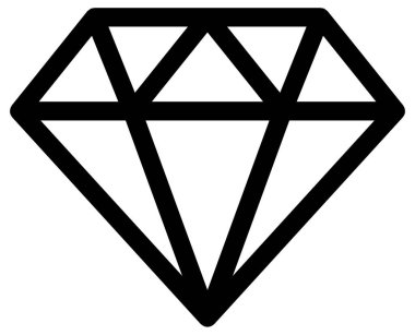 Ticaret setindeki elmas ikonu. vektör biçimi çift renkli düz sembol, siyah ve beyaz renkler, yuvarlak açılardır