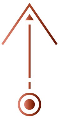 Beyaz arkaplanda izole edilmiş kırmızı ok yukarı simgesi