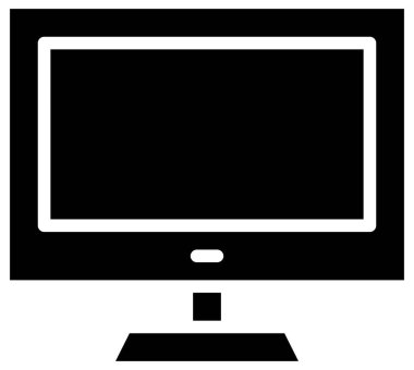 bilgisayar ekranı, vektör simgesi beyaz arkaplanda izole edildi