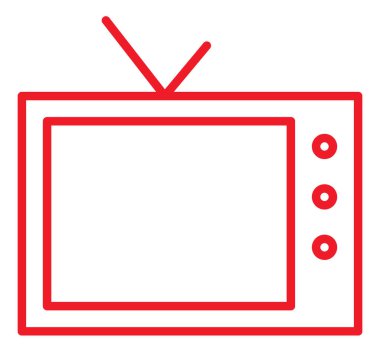 Televizyon tabelası simgesi. düz tasarım biçimi