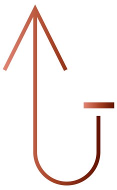 Beyaz arkaplanda izole edilmiş kırmızı ok yukarı simgesi