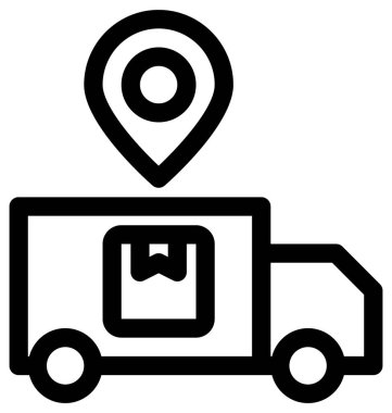 dağıtım ve lojistik çizgi vektör simgeleri.