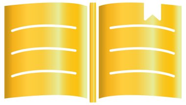 Beyaz üzerine izole edilmiş kitabın vektör simgesi