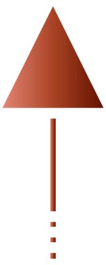 Beyaz arkaplanda izole edilmiş kırmızı ok yukarı simgesi