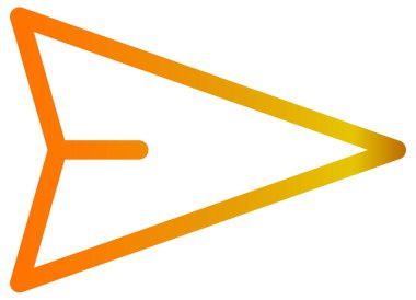 ok çizgisi vektör simgesi. biçim iki renkli düz sembol, turuncu ve gri renkler, beyaz arkaplan.