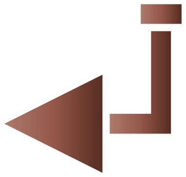 Beyaz arkaplanda izole edilmiş ok sol simgesi