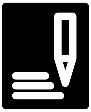 belge vektör simgesi. biçim düz sembol, beyaz renk, yuvarlak açılar, siyah arkaplan