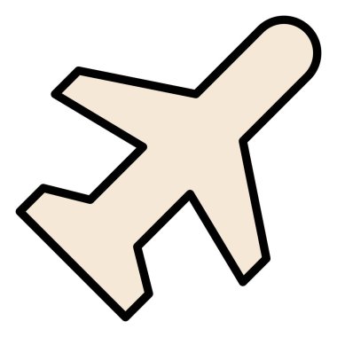 Hava jeti vektör simgesi. biçim düz sembol, beyaz renk, siyah arkaplan.