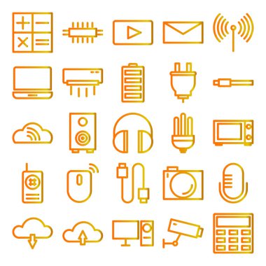 Bilgisayar ve mobil aygıtların vektör simgeleri