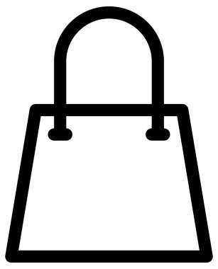 Beyaz arkaplanda alışveriş poşeti vektör simgesi