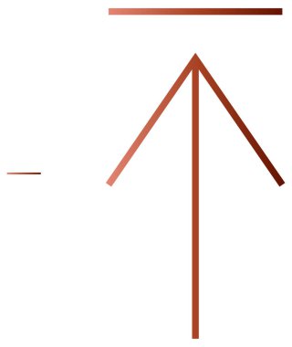 Beyaz arkaplanda izole edilmiş kırmızı ok yukarı simgesi