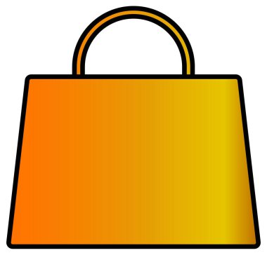 Turuncu çantalı alışveriş konsepti simgesi beyaz üzerine izole