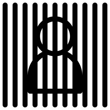 Bir hapishanenin siyah-beyaz vektör çizimi