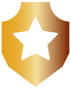 Beyaz arkaplanda altın yıldız simgesi