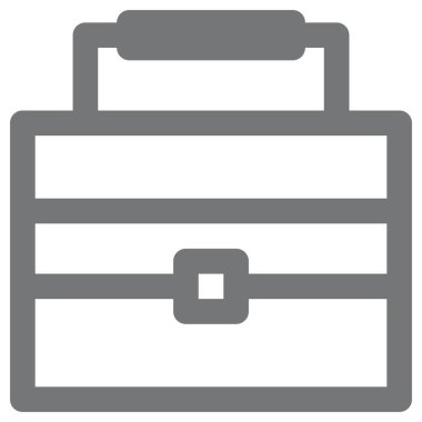 Evrak çantası vektör simgesi. biçim iki renkli düz sembol, gri ve cyan renkler, yuvarlak açılar, beyaz arkaplan