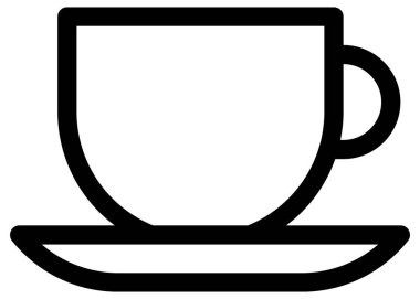 Beyaz arkaplanda kahve fincanı vektör simgesi