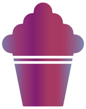 cupcake vektör simgesi. biçim iki renkli düz sembol, pembe ve beyaz renkler, yuvarlak açılar, siyah arkaplan