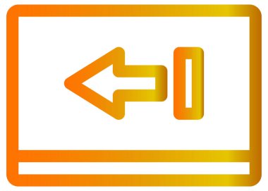 turuncu kare çerçeve ile sarı ok