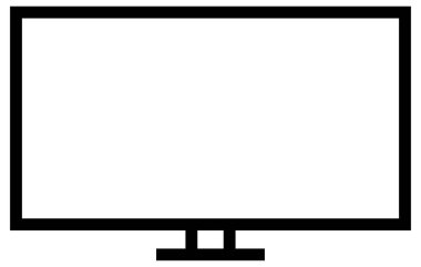 TV ekranı beyaz arkaplanda izole edildi