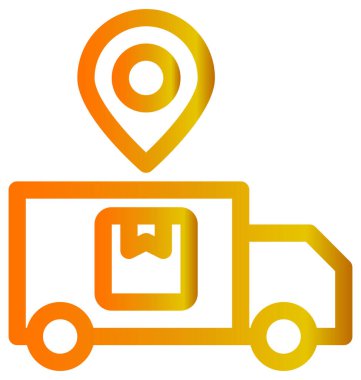 Taksi teslimat vektör simgesi. Tarz, beyaz arkaplanda iki renkli turuncu düz semboldür..