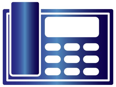 Hesap makinesi vektör simgesi. biçim iki renkli düz sembol, mavi ve beyaz renkler, yuvarlak açılar, beyaz arkaplan