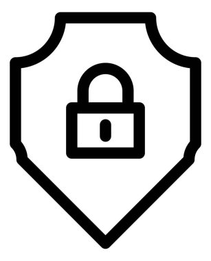 güvenlik ve koruma çizgisi vektör simgesi.