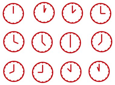 Saat simgeleri vektör illüstrasyon arkaplanı