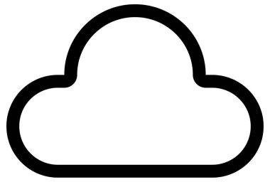 Bulut vektör simgesi. biçim iki renkli düz sembol, yumuşak mavi renkler, yuvarlak açılar, beyaz arkaplan