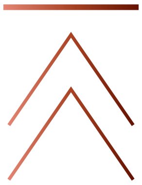 Beyaz arkaplanda izole edilmiş kırmızı ok yukarı simgesi