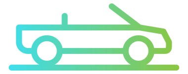 Beyaz arkaplanda yeşil araba vektör simgesi