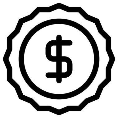 Beyaz arkaplanda dolar sembolü simgesi