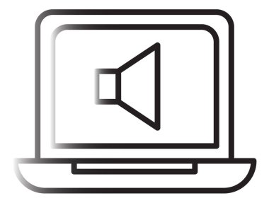 ortam ve çokluortam çizgi vektör simgesi.