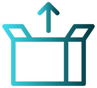 kutu vektör simgesi. biçim iki renkli düz sembol, mavi ve gri renkler, yuvarlak açılar, beyaz arkaplan