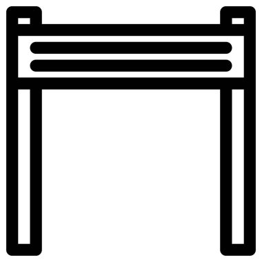 Beyazın üzerine basit ve minimalist vektör simgesi