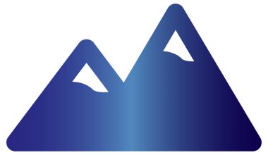 beyaz arkaplanda dağ simgesi