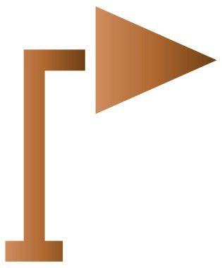 kahverengi renk ok sağ simgesi beyaz arkaplanda izole