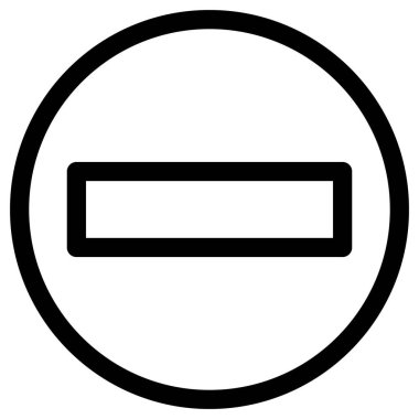 Beyaz arkaplanda eksi işaret vektörü simgesi