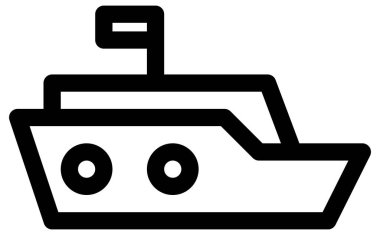 beyaz arkaplanda tekne çizgisi vektör simgesi