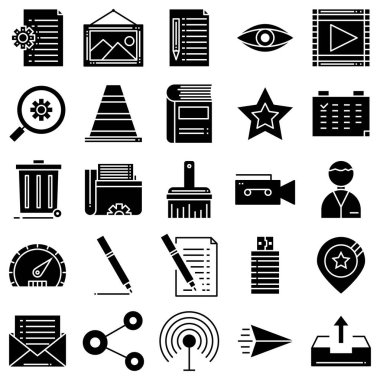 beyaz arkaplanda uygulama araçları vektör simgeleri